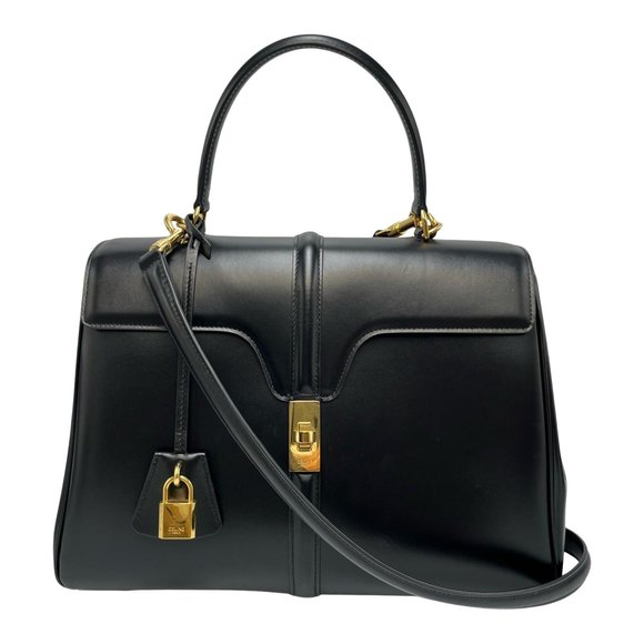 CELINE Handbags - Celine 16 Cèze 2-Way Shoulder Bag in Black Leather for Women